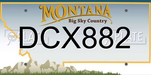 DCX882 Montana License Plate
