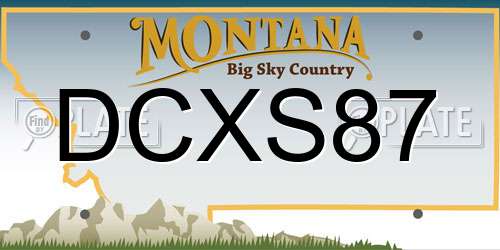 DCXS87 Montana License Plate