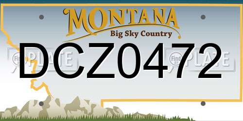 DCZ0472 Montana License Plate