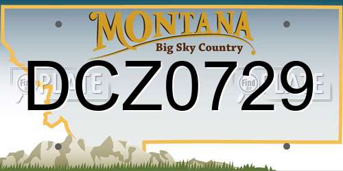 DCZ0729 Montana License Plate
