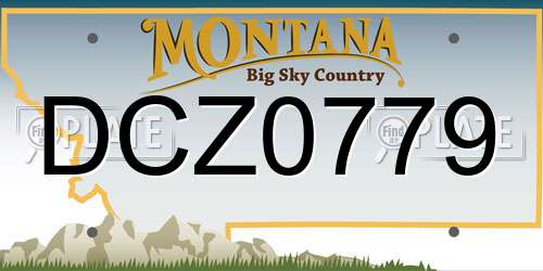 DCZ0779 Montana License Plate
