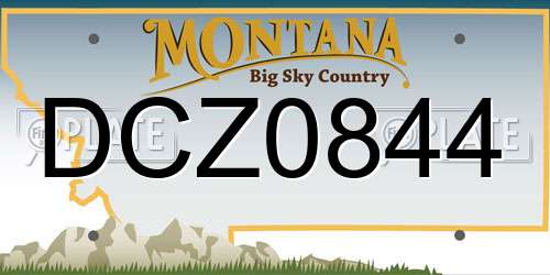 DCZ0844 Montana License Plate