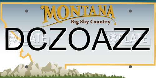 DCZOAZZ Montana License Plate