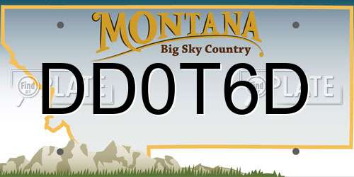 DD0T6D Montana License Plate