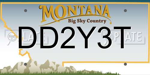DD2Y3T Montana License Plate