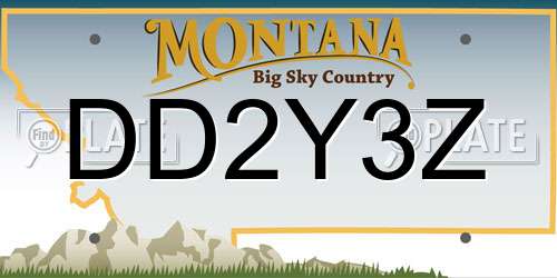 DD2Y3Z Montana License Plate