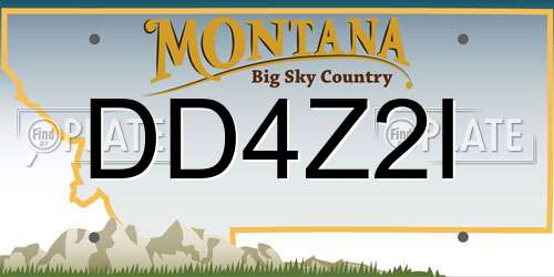 DD4Z2I Montana License Plate