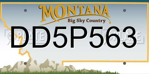 DD5P563 Montana License Plate