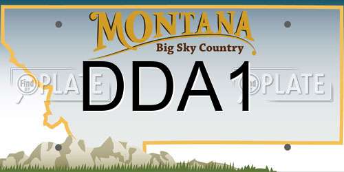 DDA1 Montana License Plate