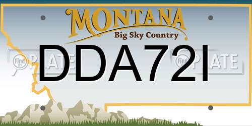 DDA72I Montana License Plate
