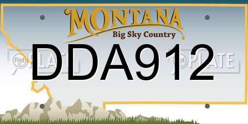 DDA912 Montana License Plate