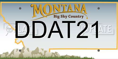 DDAT21 Montana License Plate