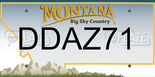 DDAZ71 Montana License Plate