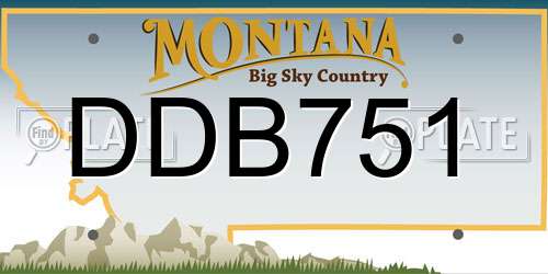 DDB751 Montana License Plate