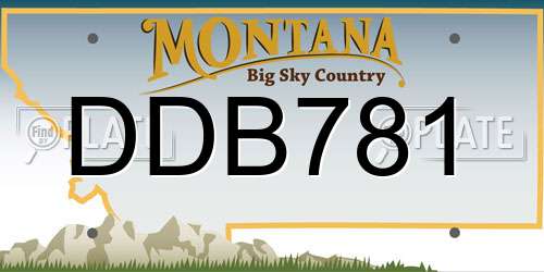 DDB781 Montana License Plate