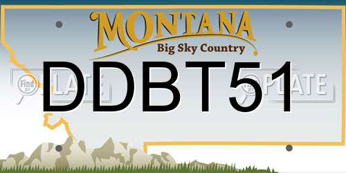 DDBT51 Montana License Plate