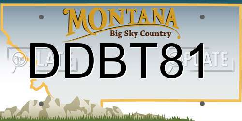 DDBT81 Montana License Plate