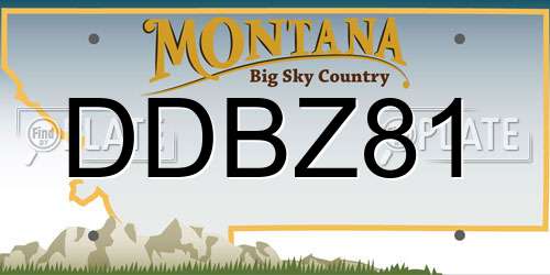 DDBZ81 Montana License Plate
