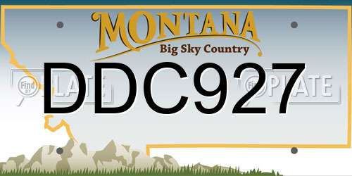 DDC927 Montana License Plate