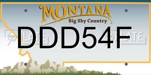 DDD54F Montana License Plate