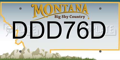 DDD76D Montana License Plate