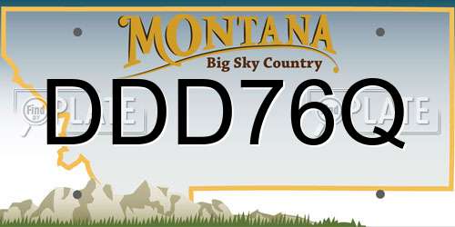 DDD76Q Montana License Plate