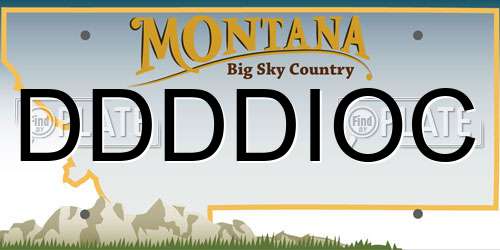 DDDDIOC Montana License Plate