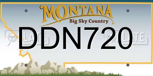 DDN720 Montana License Plate