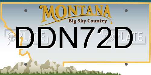 DDN72D Montana License Plate