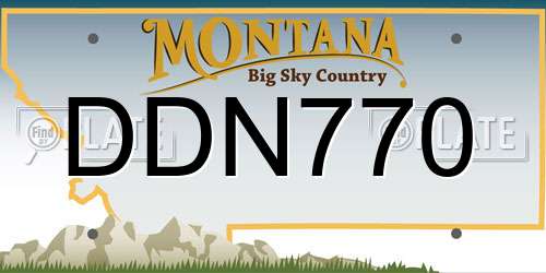 DDN770 Montana License Plate