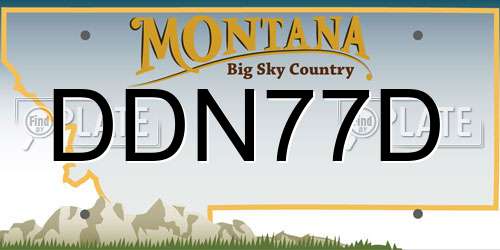 DDN77D Montana License Plate