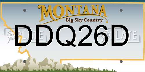DDQ26D Montana License Plate