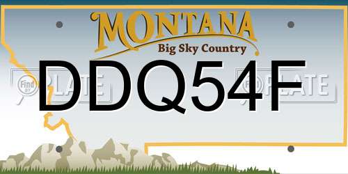 DDQ54F Montana License Plate