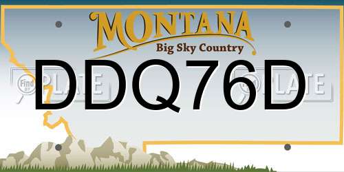 DDQ76D Montana License Plate