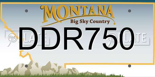DDR750 Montana License Plate