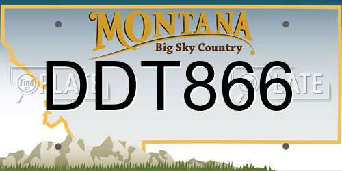 DDT866 Montana License Plate