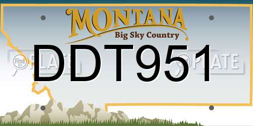 DDT951 Montana License Plate