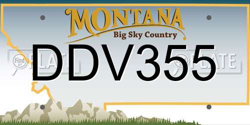 DDV355 Montana License Plate