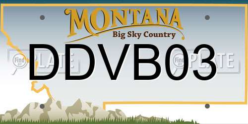 DDVB03 Montana License Plate