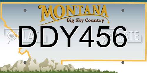 DDY456 Montana License Plate