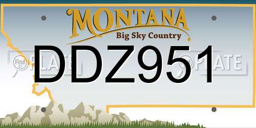 DDZ951 Montana License Plate