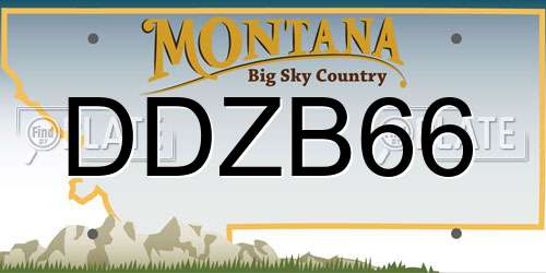 DDZB66 Montana License Plate