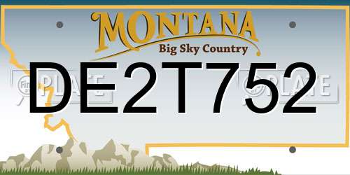 DE2T752 Montana License Plate