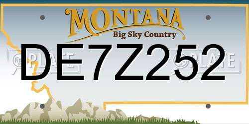 DE7Z252 Montana License Plate