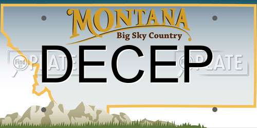 DECEP Montana License Plate