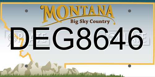 DEG8646 Montana License Plate
