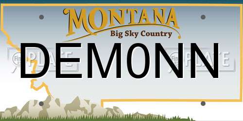 DEM0NN Montana License Plate