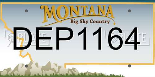 DEP1164 Montana License Plate