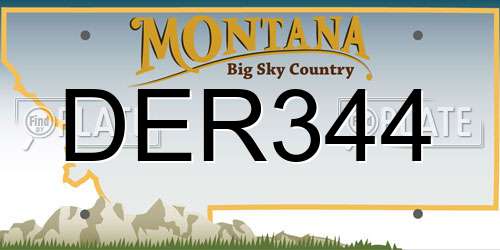 DER344 Montana License Plate