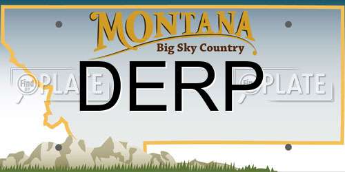 DERP Montana License Plate